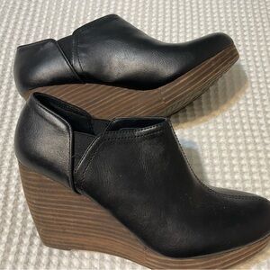 Black Wedge Ankle Boots
